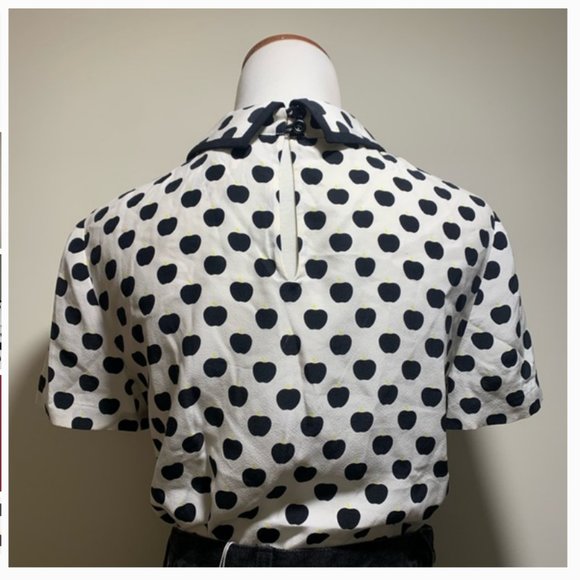 Kate Spade Sierra Apple Print Top blouse 2 nwot - Picture 11 of 13